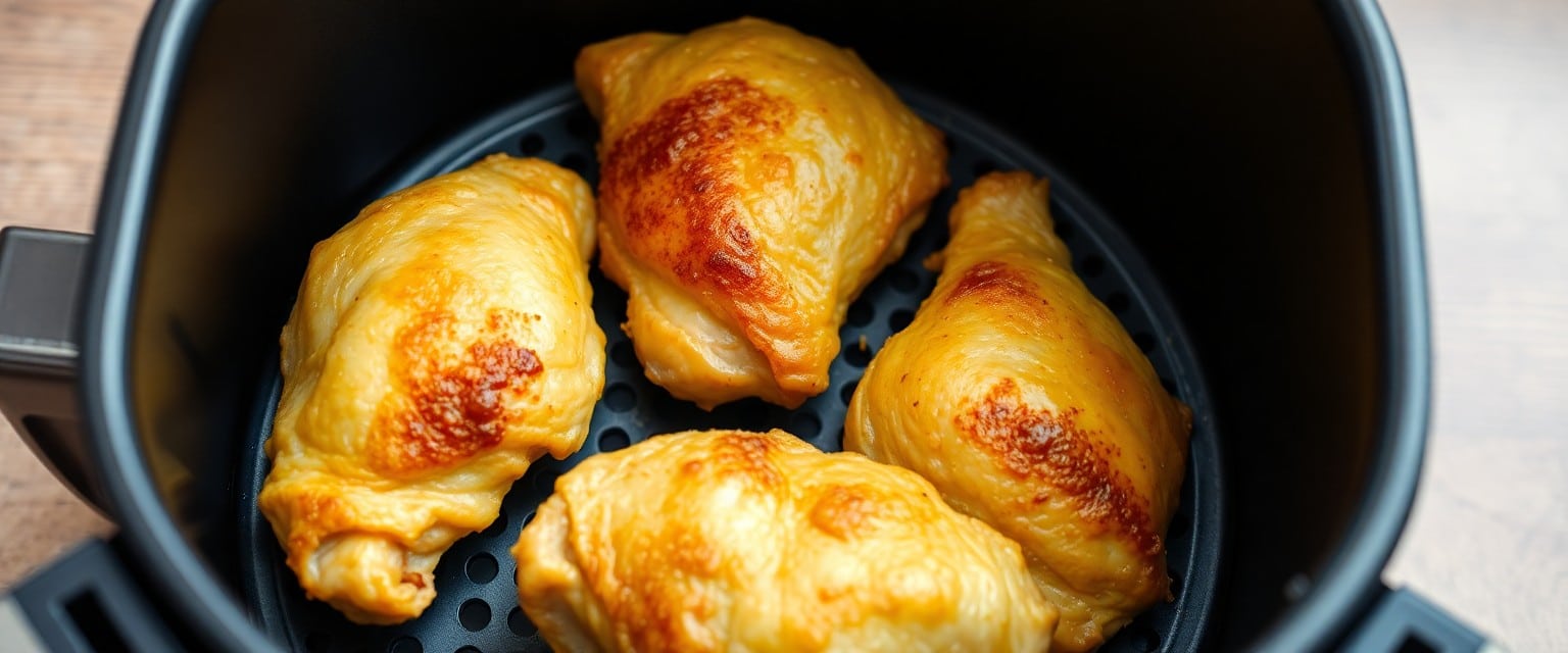 Crispy air-fryer chicken thighs