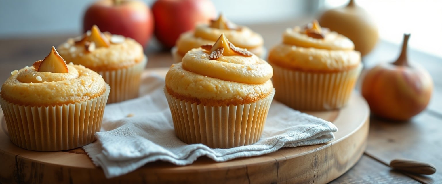 Gluten-free apple almond cupcakes with cardamom