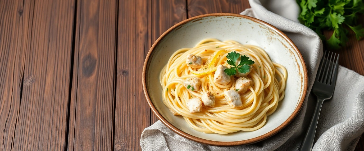 Mackerel spaghetti with lemon zest and herbs in Jamie Oliver’s quick dinner style