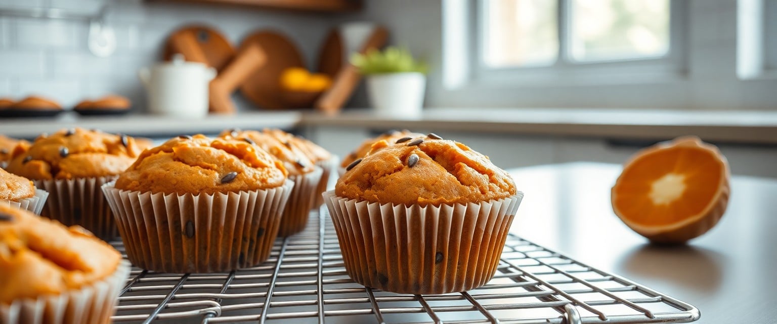 Sweet potato gluten‑free muffins with poppy seeds