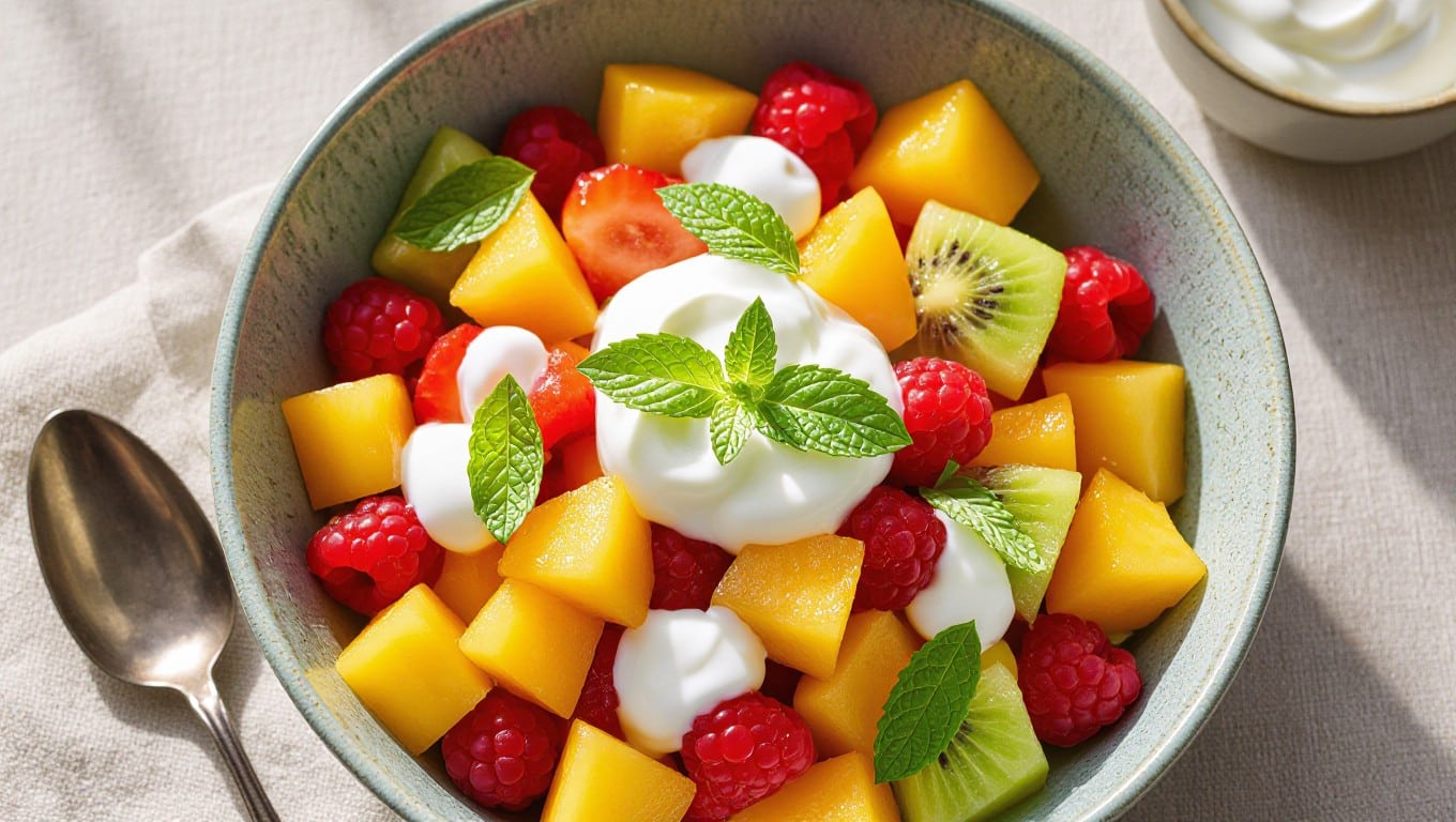 Jamie Oliver Low Calorie Recipes – refreshing fruit salad dessert.
