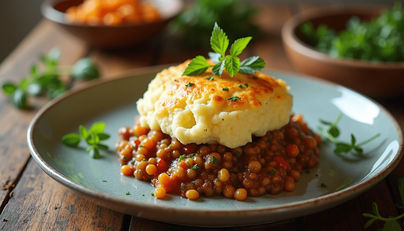 Jamie Oliver vegan shepherd’s pie with lentils and golden mashed potatoes