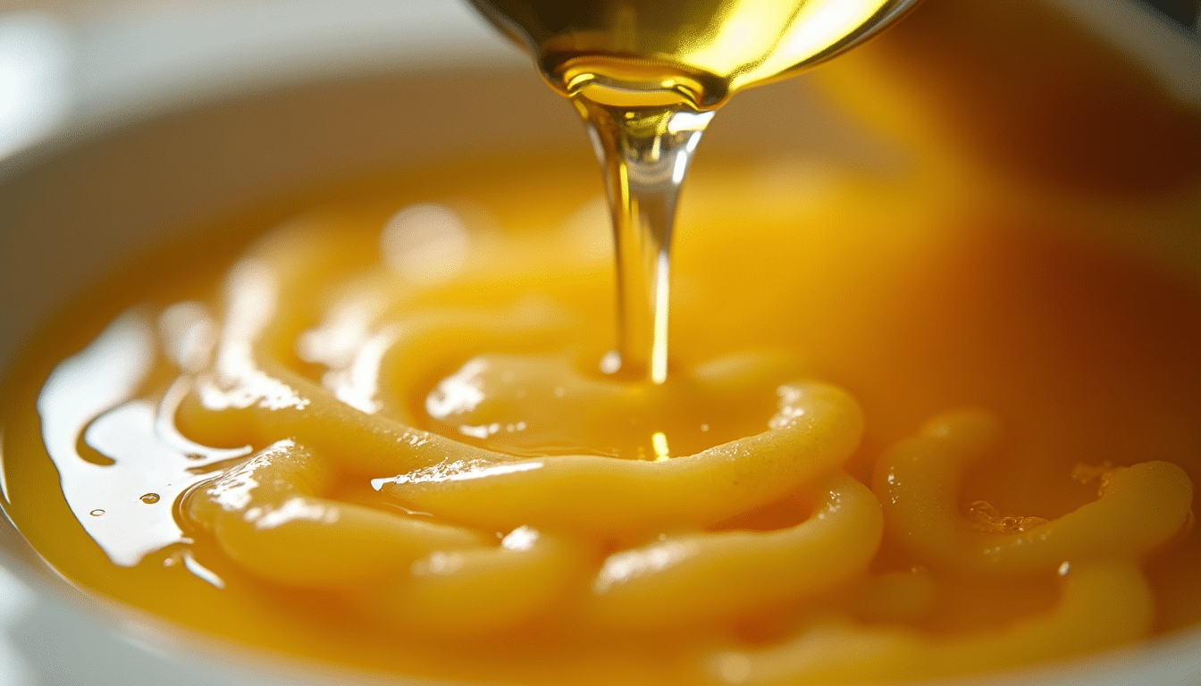 Olive oil and pasta water emulsifying into a glossy sauce.